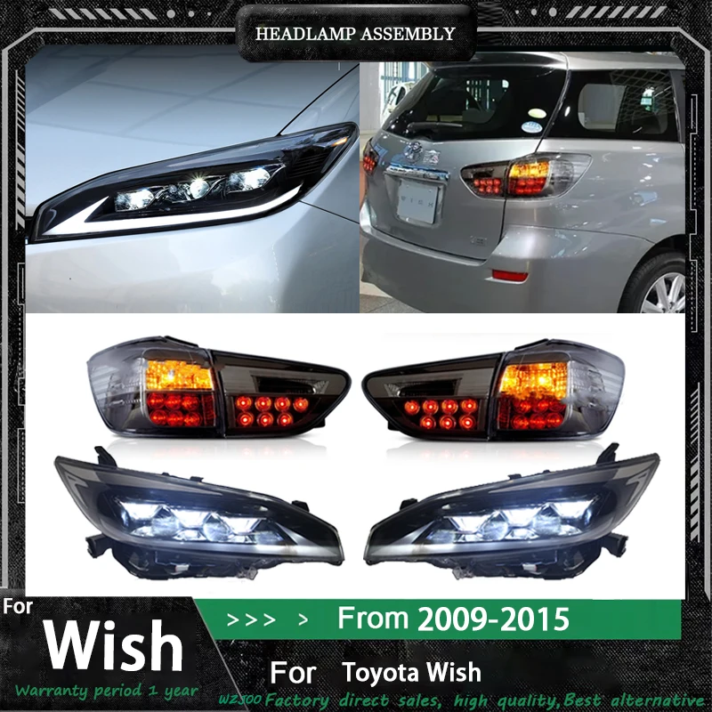 

Headlights + Taillights For Toyota Wish 2009 2010 20112012-2015 Full LED Head Lamps DRL Dynamic Turn Signals Car Accessories
