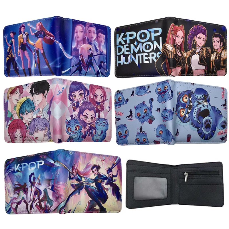 

K-Pop Demon Hunters Короткие женские кошельки из искусственной кожи Женский роскошный кошелек Маленький кошелек Трендовый кошелек для монет Женская сумка для карт