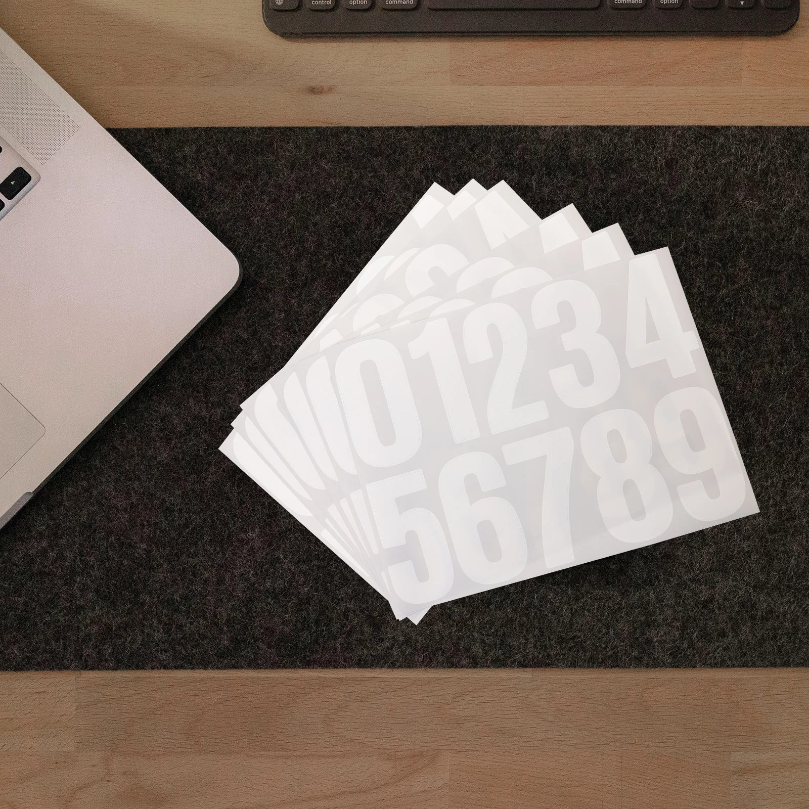 6pcs 6 Sheets 4 Inch Number Stickers Trash Can Mailbox Self Adhesive Waterproof Outdoor Decor Numbers Folder Labels