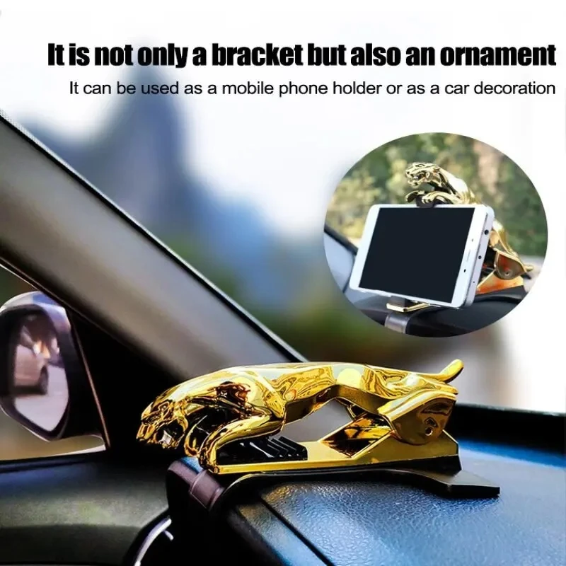 Universal Car Dashboard Mount Clip Phone Holder Leopard Pattern 360 Degree Adjustable GPS Navigation Stand Bracket for Smart