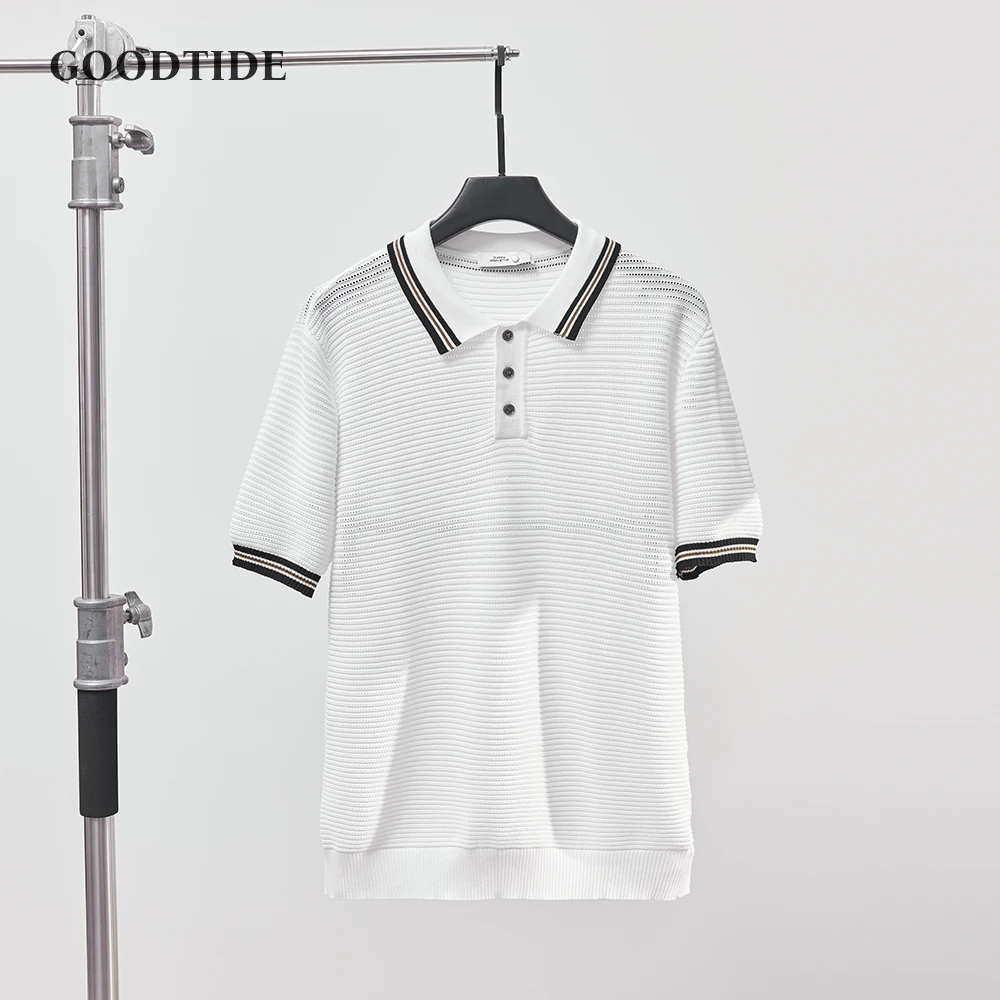 

Fashion Men Summer Solid Casual Office Breathable Polo Shirt Brand Male Business High Quality Striped Short Sleeve Top Clothing