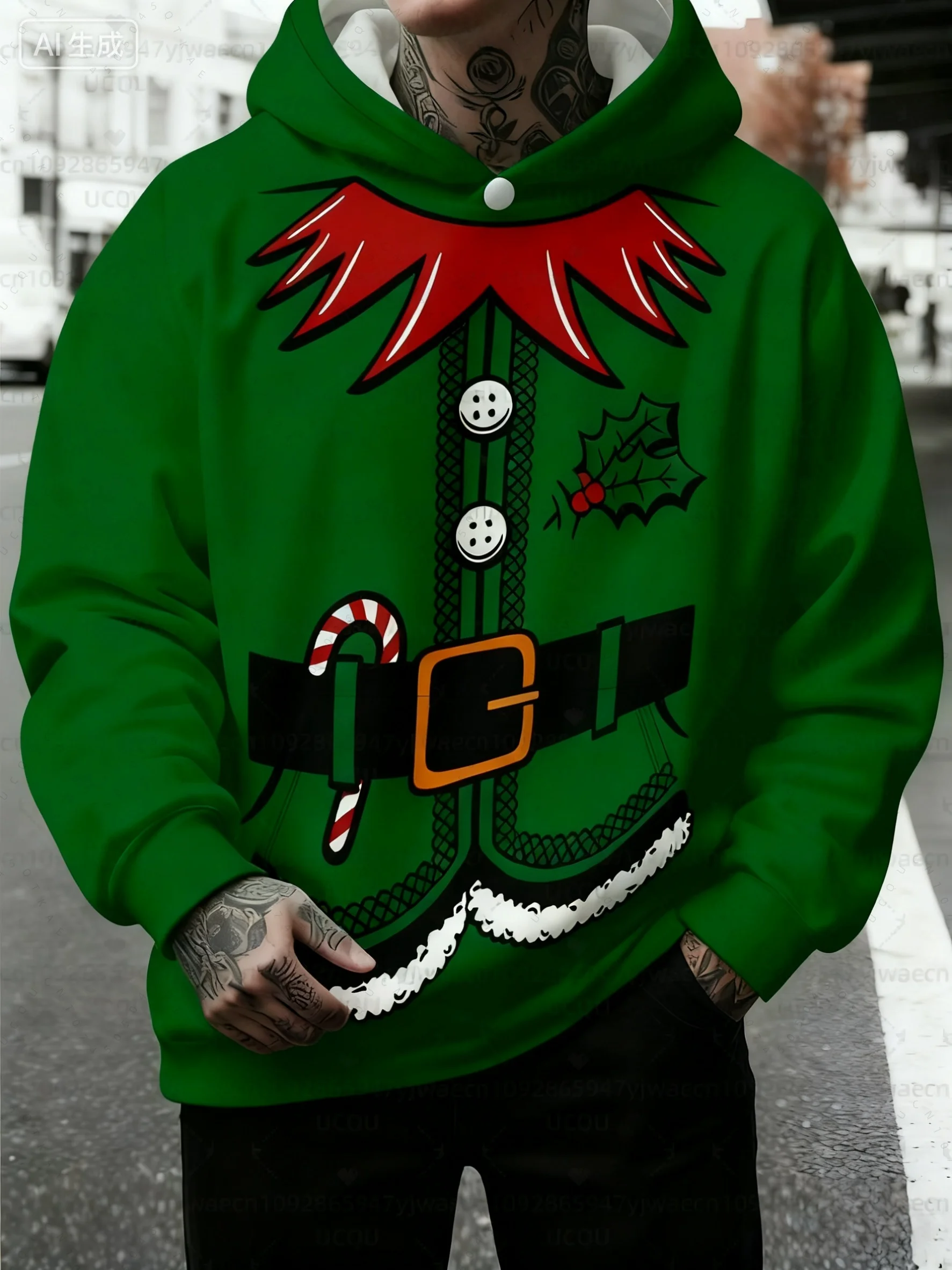 26 الرجال ثلاثية الأبعاد سانتا كلوز طباعة مقنعين البلوز حجم كبير قناع السترة عيد الميلاد المرأة ملابس شتوية غير رسمية وحفلات زي #2