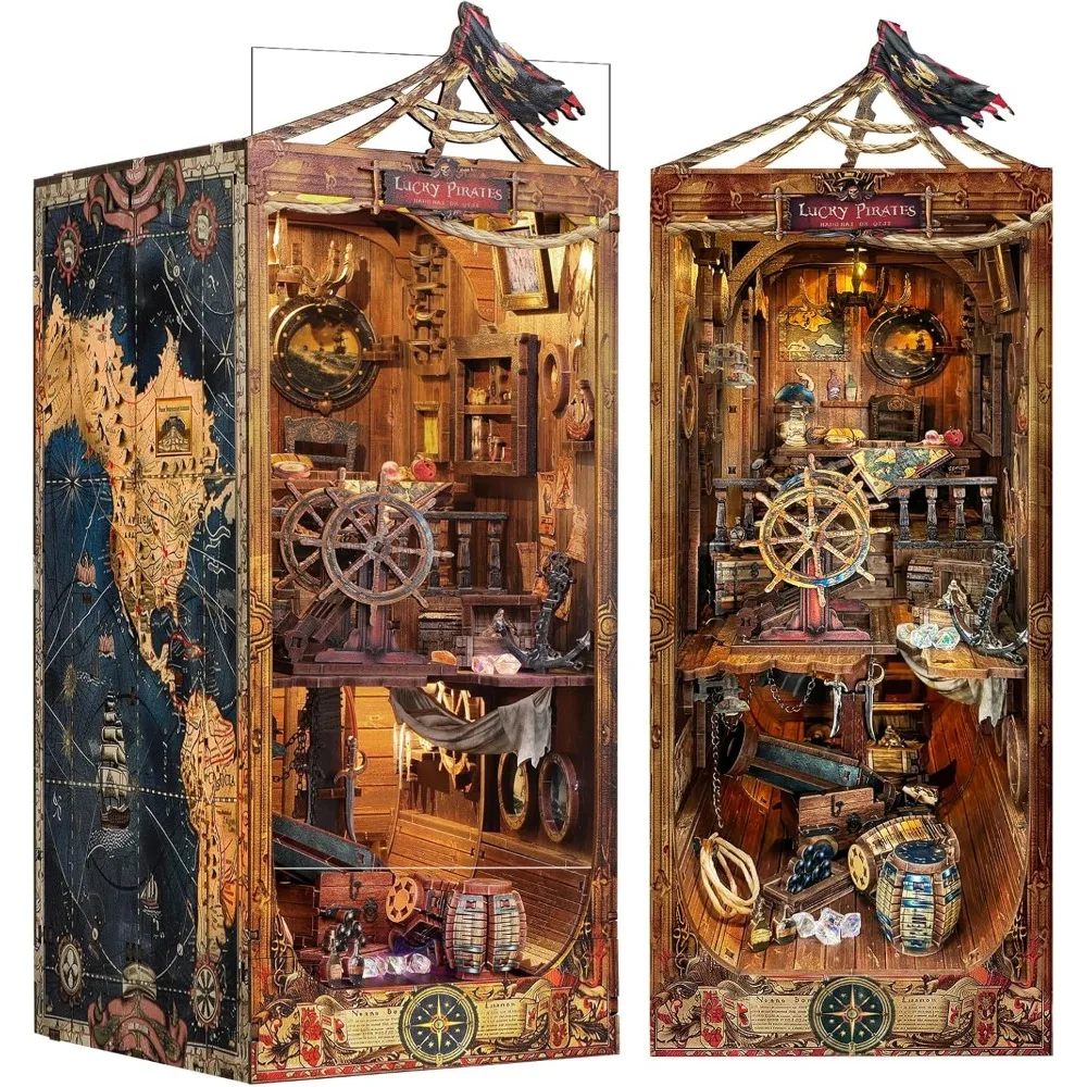 

3D деревянная головоломка «сделай сам», набор книжных уголоков со светодиодной подсветкой для изготовления книжной полки для взрослых