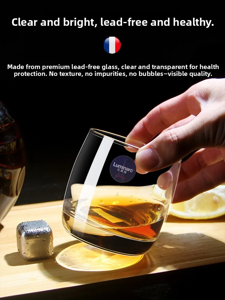 Luminarc Luxury Whiskey Glass Lead-Free European Style Bar Beer Cup Lightweight Elegant Design for KTV And Restaurant