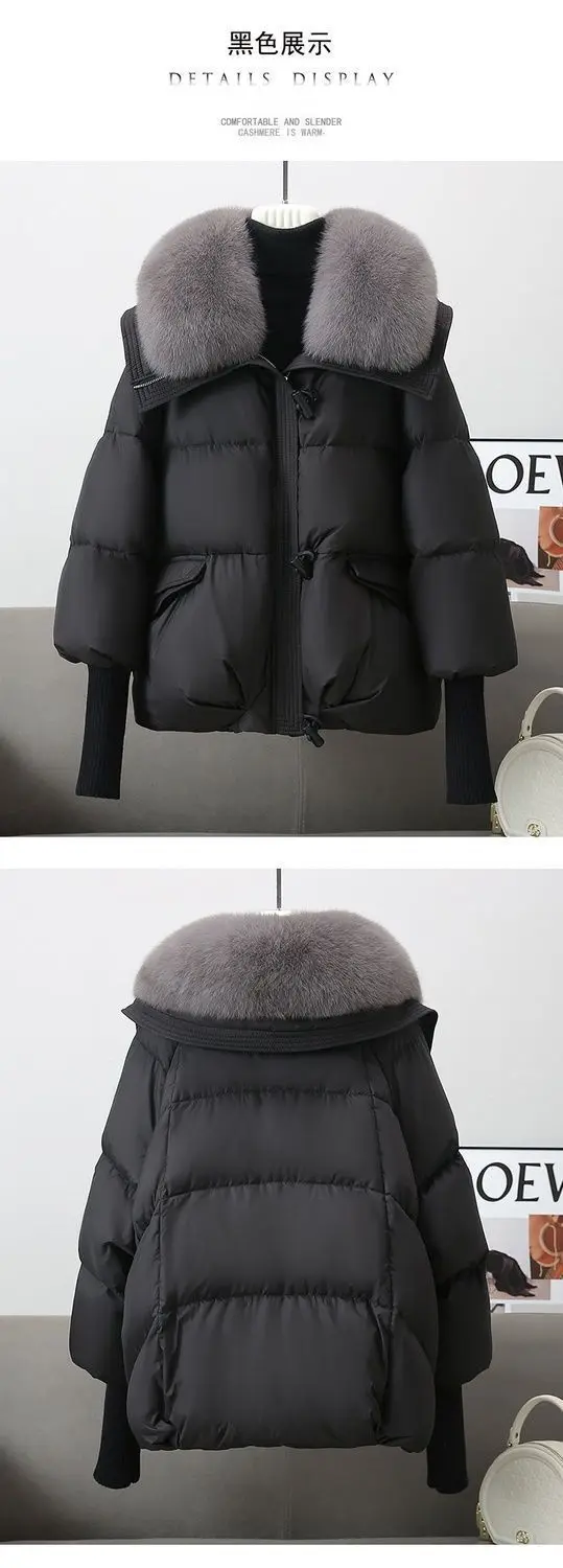 Frauen Winter Daunen Baumwolle Jacke 2025, Neue Frauen Warme Dicke Baumwolle Mantel Größere Pelz Kragen Baumwolle Gefütterte Jacke Frauen Parka Mantel – Detail 4