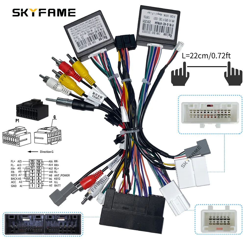 Skyfame Auto Kabelboom Adapter Met Canbus Doos Spdif Versterker Decoder Voor Hyundai Sonata 9 Kia KX7 KX5 Sonata 8 veloster