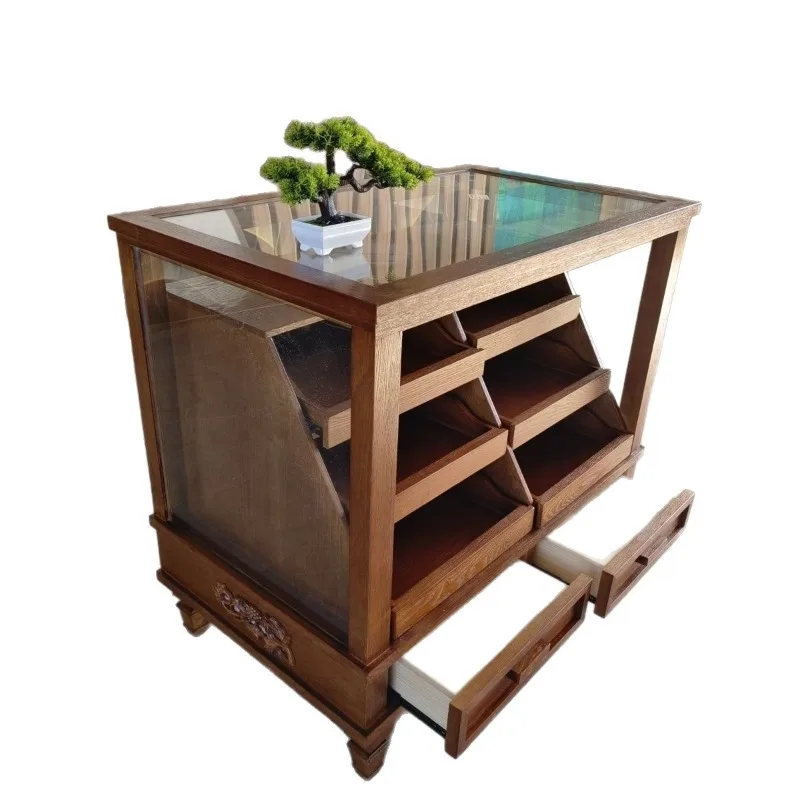

Clothing store glass cabinet children's clothing store Nakajima platform water table retro shoe side display cabinet