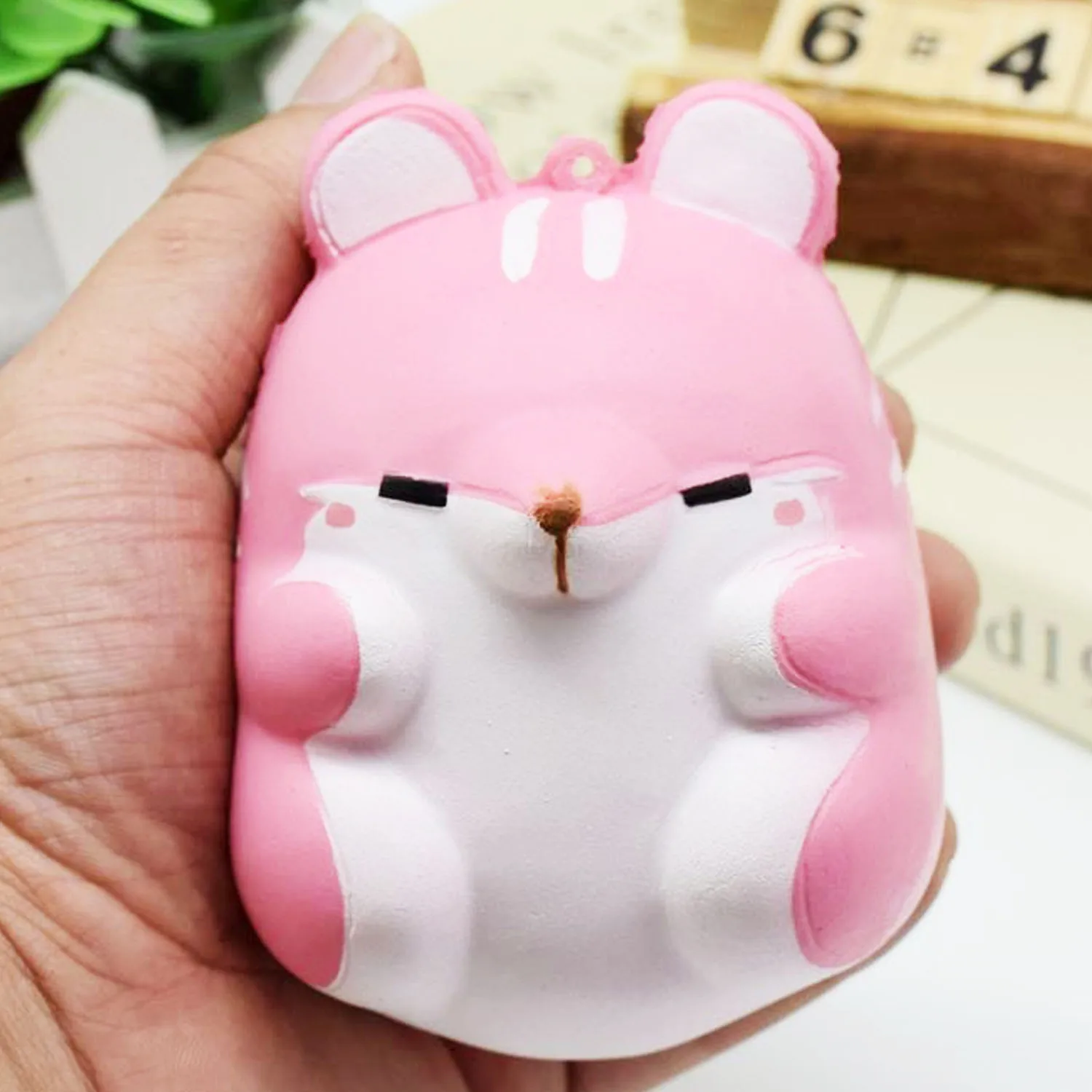 Besegad Cute Kawaii Slow Rising Soft Squishy Hamster Squishies Cartoon Animal Squeeze Squish Toy for Relieves Stress Anxiety