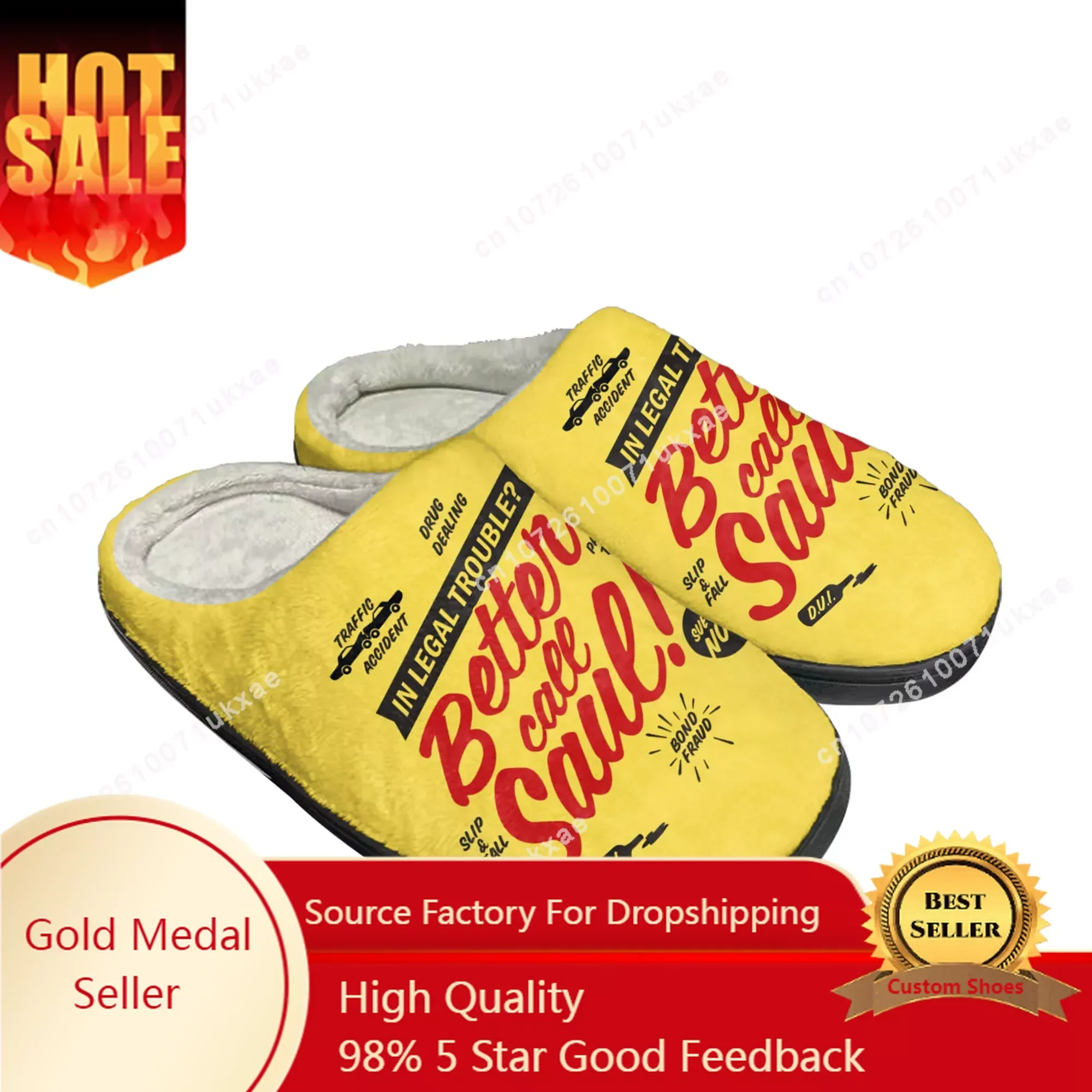 Better Call Saul Home Cotton Slippers Mens Womens Plush Bedroom Casual Keep Warm Shoes Thermal Indoor Slipper Customized Shoe