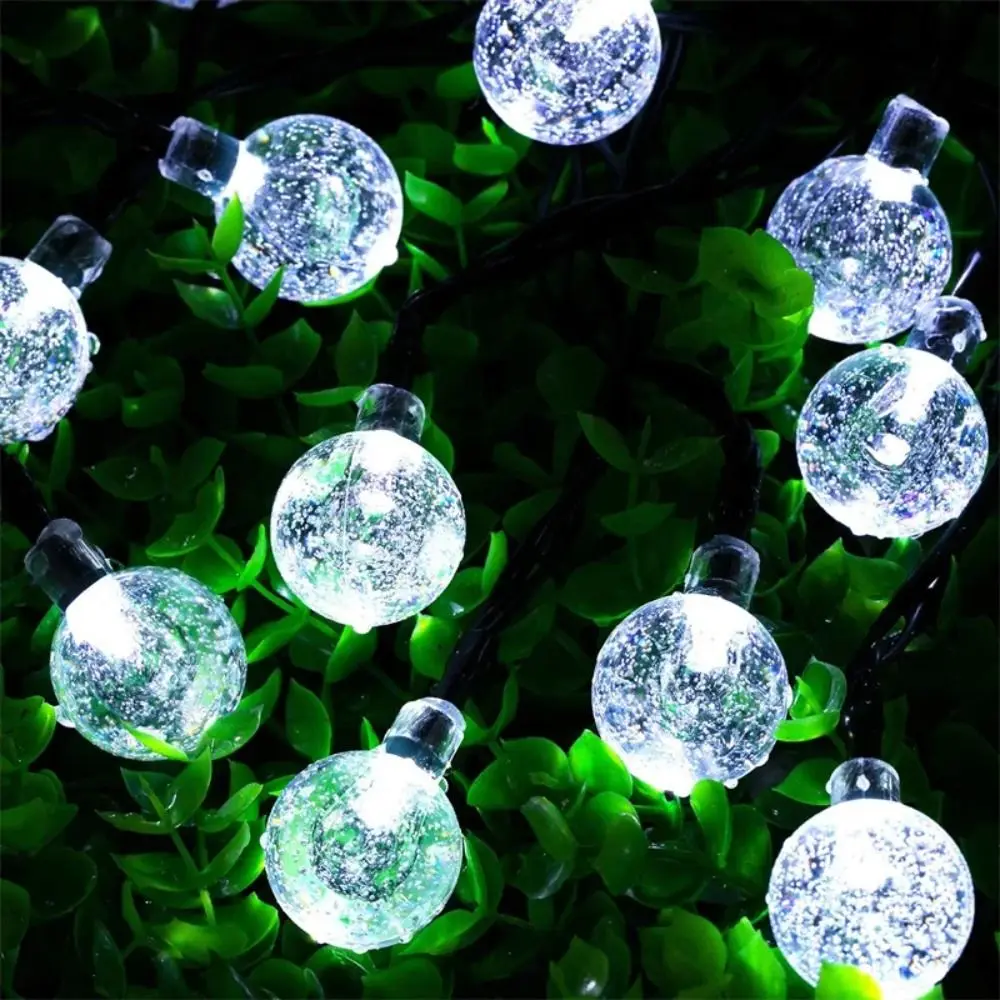 200 LEDs Solar String Lights 22M Length IP65 Waterproof Outdoor Garden Lights 8 Lighting Modes Crystal Globe Design