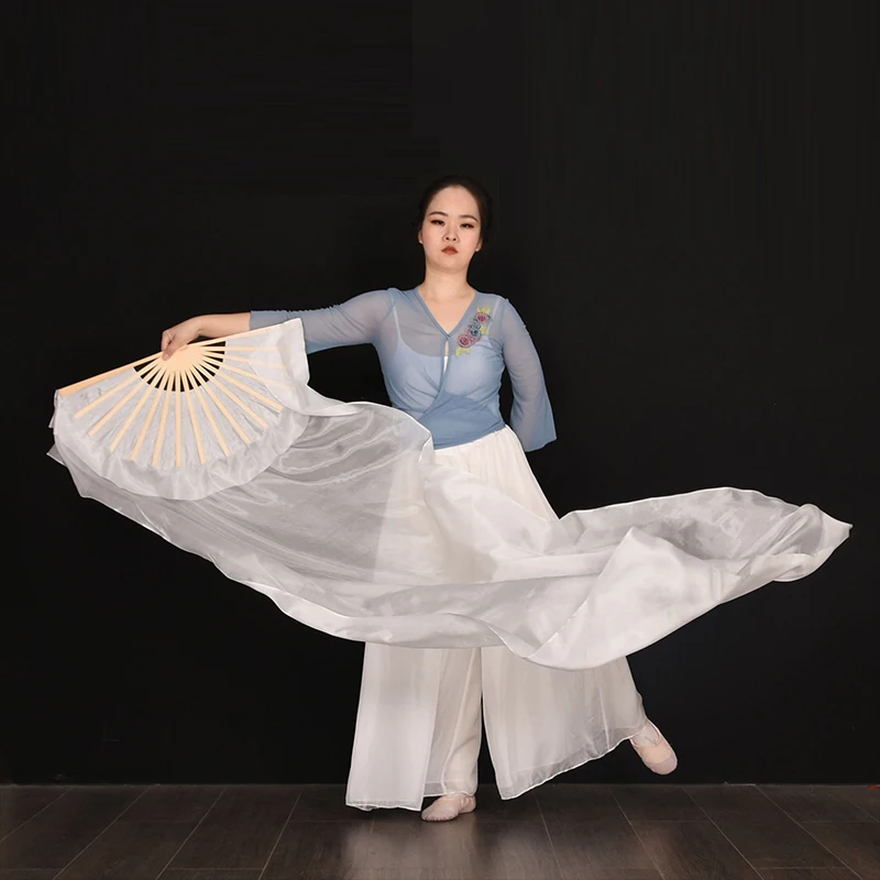 1.8m Extended Women Folk Dance Fan Half Circle Gradient Silk Veil Chinese Classical Dance Hand Fan Square Dance Yangko Fans
