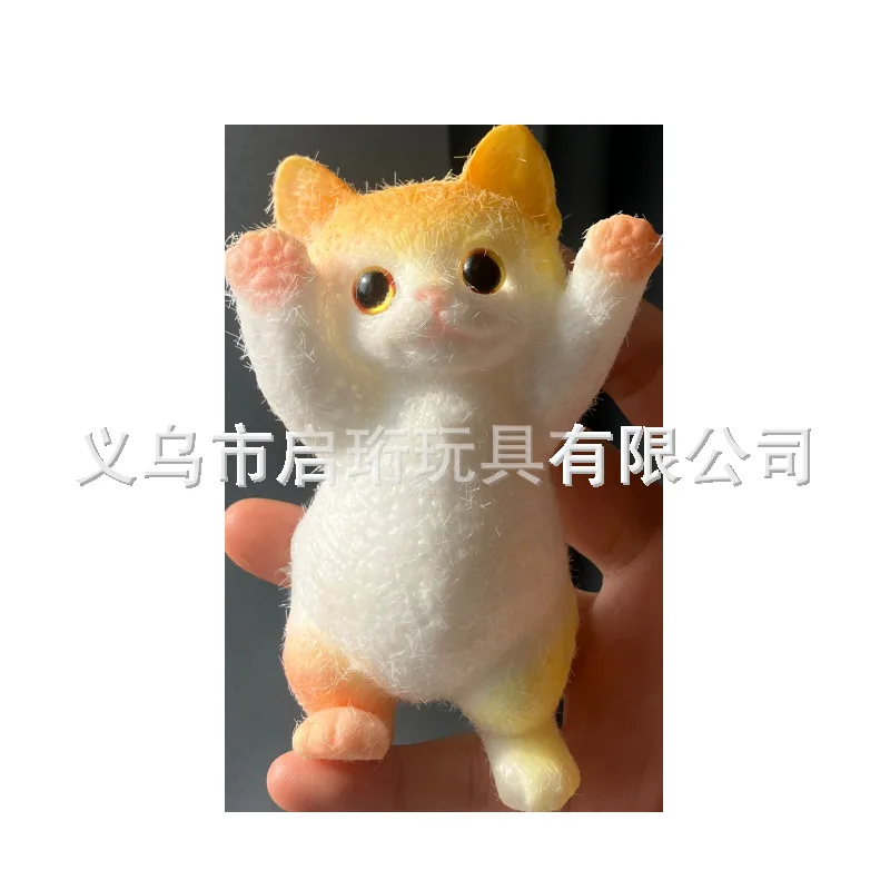 13cm ultra bonito fofo pegajoso brinquedo de gato realista para alívio do estresse simulação gatinho mole plushie squeeze presente para crianças adultos