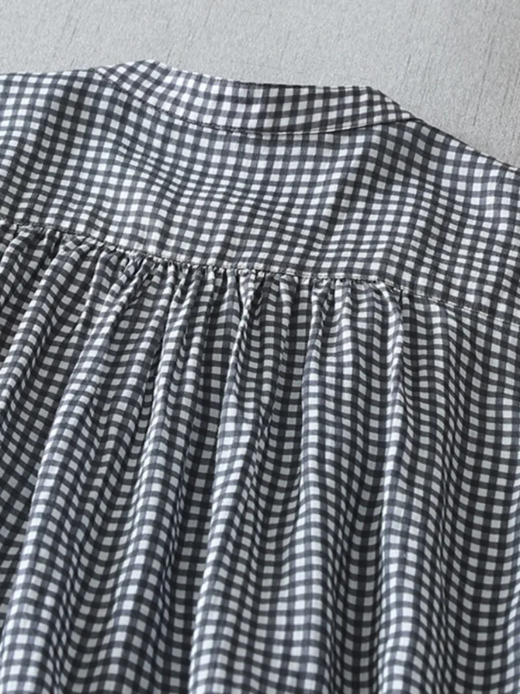 Casual Cotton Linen Vest Dr Women Summer Slimming Loose Age-defng Svel irt Dr Thin Floral Stand Collar Mid-le...