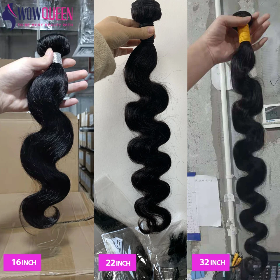 Body Wave Bundles 28 30 32 34 36 Inches Remy Human Hair Weave Bundles Peruvian Hair Extensions For Women True To Length 3/4 PCS