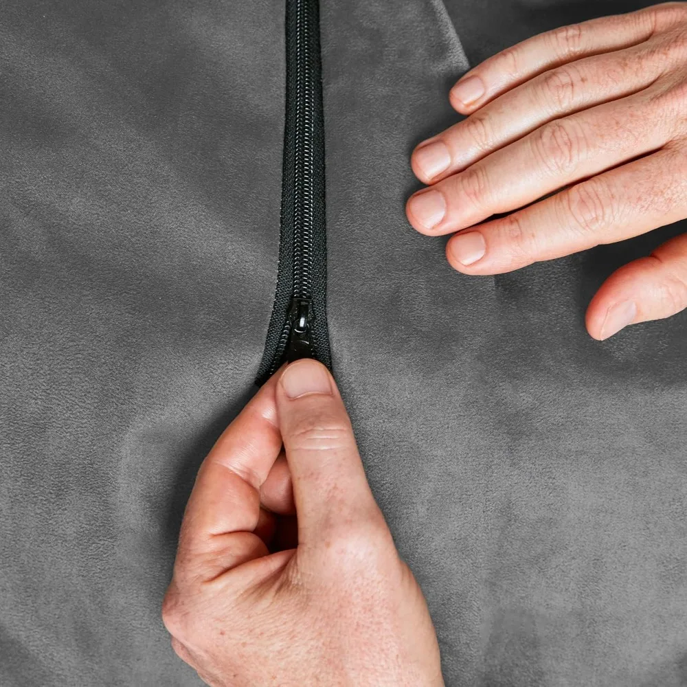 كرسي Lumaland العملاق الفاخر بطول 7 أقدام مع غطاء من جلد الغزال الدقيق - ناعم للغاية، حشوة إسفنجية، أريكة مقاس XXL قابلة للغسل للأطفال والمراهقين