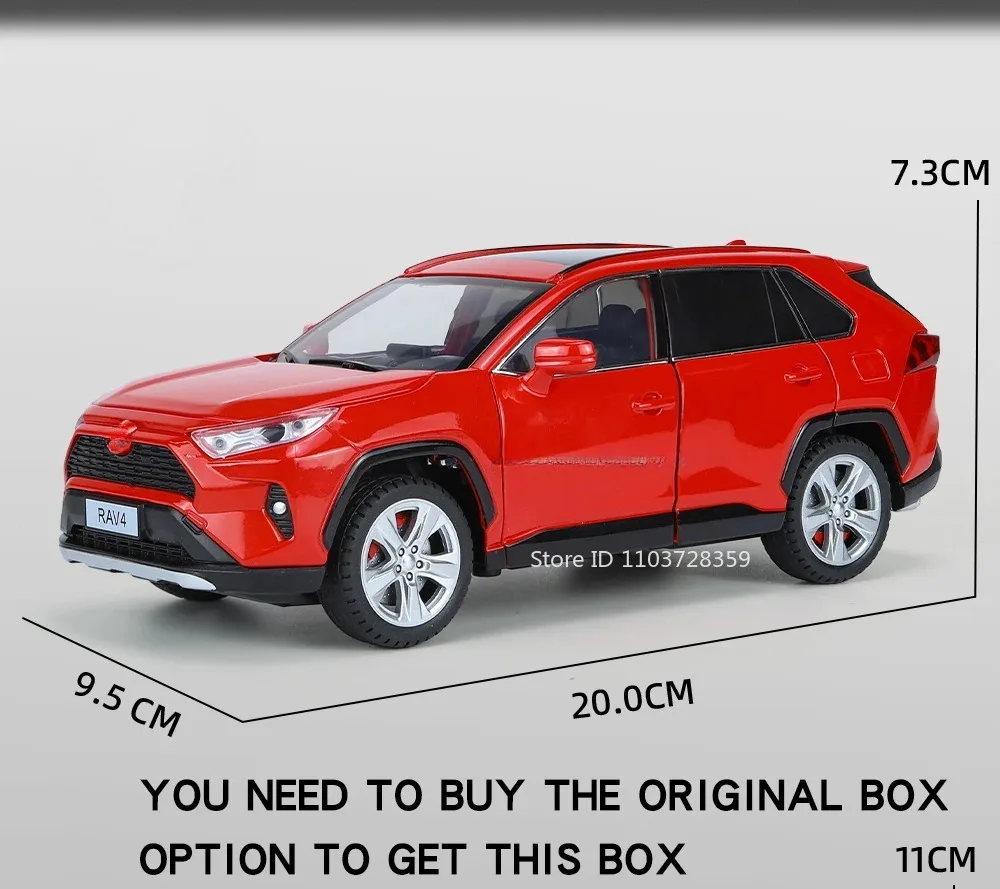 Maßstab 1:24 Highlander RAV4 Spielzeugmodell Miniaturautos Legierung Druckguss Sound Licht Türen geöffnet Zurückziehen Stoßdämpfung Jungen Geschenke – Detail 25