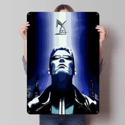 Deus Ex Game Metal Poster Tin Sign for Gamer Gaming Room Decoration Art of Murals House Decor Club America Vintage Metal Plate