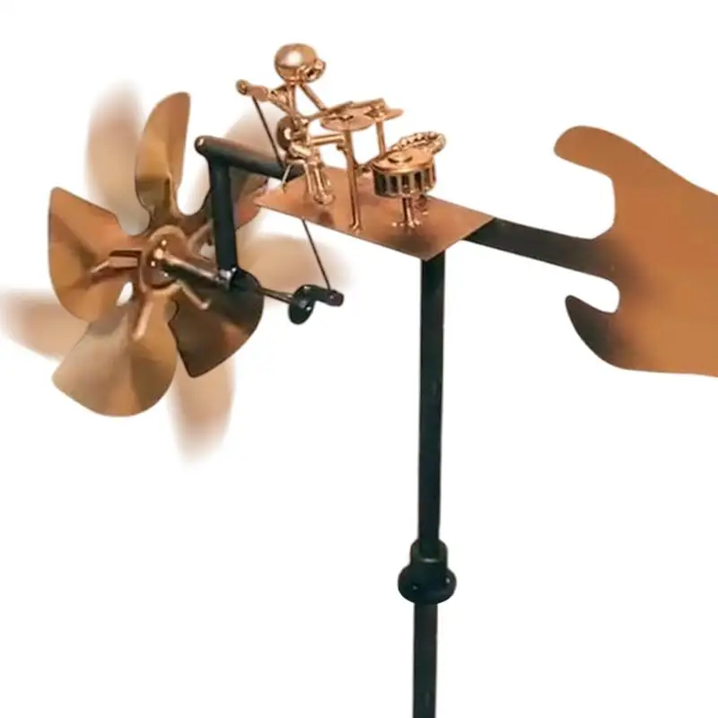 

Metal Wind Spinner Metal Drummer Windmill Statue Decorative Wind Power Rock Art Statue for Garden Yard Patio Lawn Porch Backyard