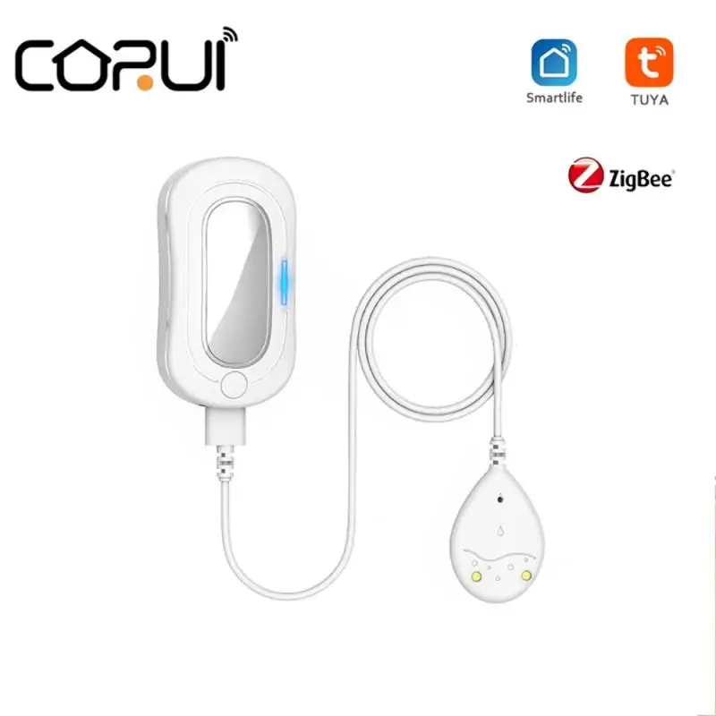 Corui Tuya Zigbee Slimme Leksensor Smart Life Waterdetector Thuis Water Overloop Alarm Waterlekdetector