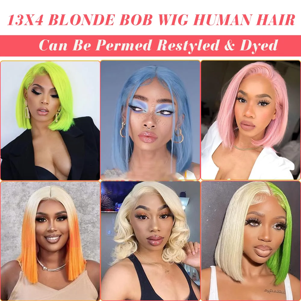 Bob Wig 613 Lace Front Wig Blonde Wig Human Hair Straight Frontal Wigs 13X4 Bob Lace Front Wigs Short Bob Wigs for Black Women