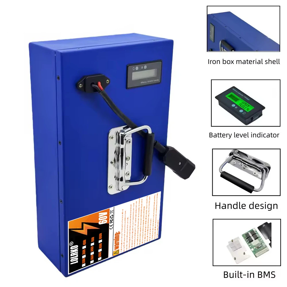 Electric vehicle lithium battery 60V 100Ah super capacity 18650 lithium battery electric motorcycle tricycle lithium battery
