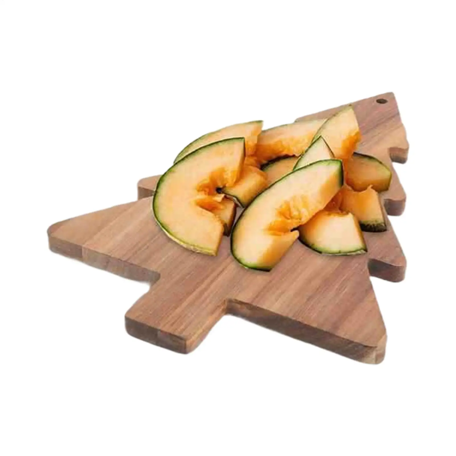 Weihnachtsbaum-Servierbrett aus Holz, Baumförmiges Käse- und Dessert-Serviertablett mit Griff, Festliches Salatbrett