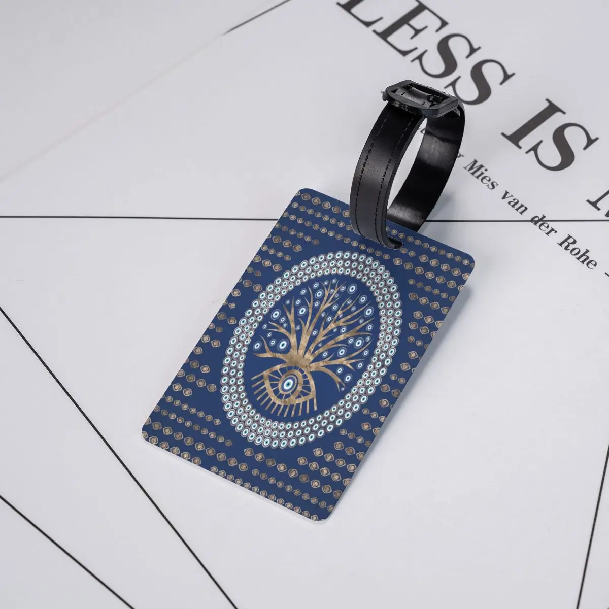 Mystic Evil Eye Tree Of Life Luggage Tag Greek Mati Mataki Matiasma Amulet Travel Bag Suitcase Privacy Cover ID Label