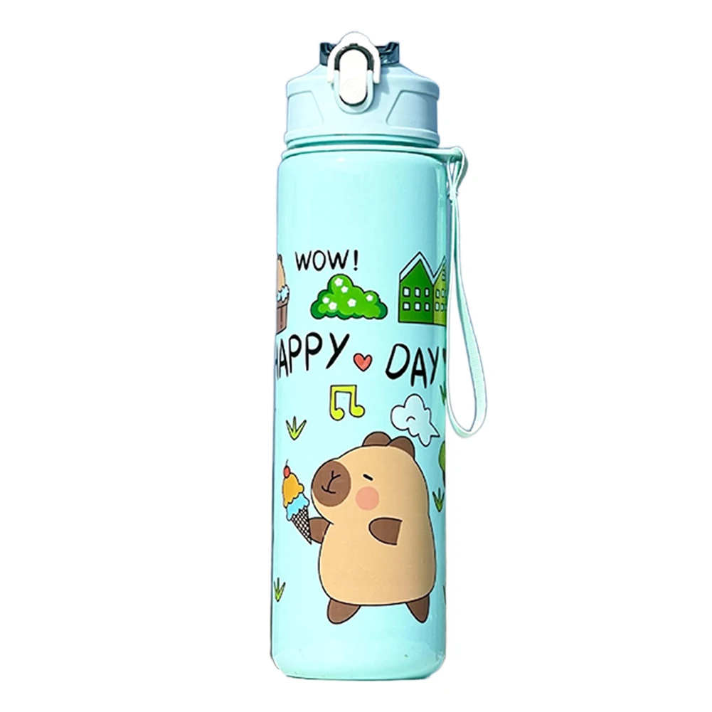 700 ml Capybara Niedlicher Wasserbecher mit Strohhalm und Griff, Reise-Wasserbecher, große Kapazität, Kawaii-Wasserflasche für Fitness, Sport
