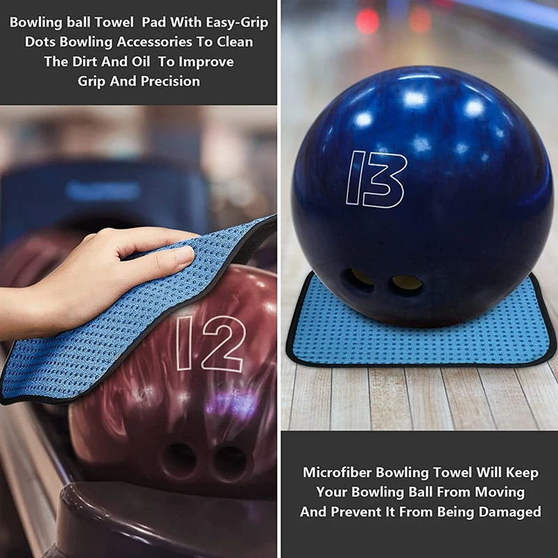 4-Pack 10 X 8 Inch Bowling Towel,With Easy-Grip Dot Bowling Part To Clean The Dirt And Oil To Improve Grip And Precision