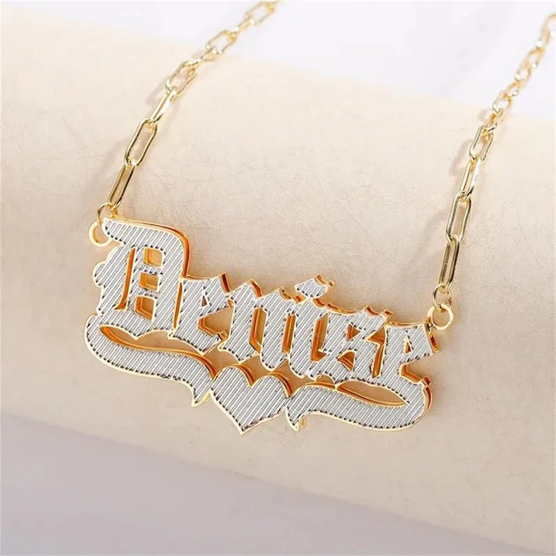 Personalizado Dourado Único Tag Colares para Crianças, Hip Hop, Personalizado, Festa, Viking, Hip Hop, Casual, Foto Jovem, Noiva, Mais Vendidos