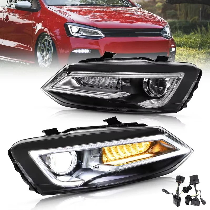 VLAND LED Headlight for 2011-2017 VW POLO Vento Mk5 6000K New 25W 12V Plug & Play Installation