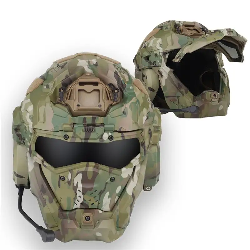 

Airsoft Full Face Helmet & Airsoft Mask, with Tactical Headset and Anti-Fog Fan, for Airsoft War Game Protection Gear