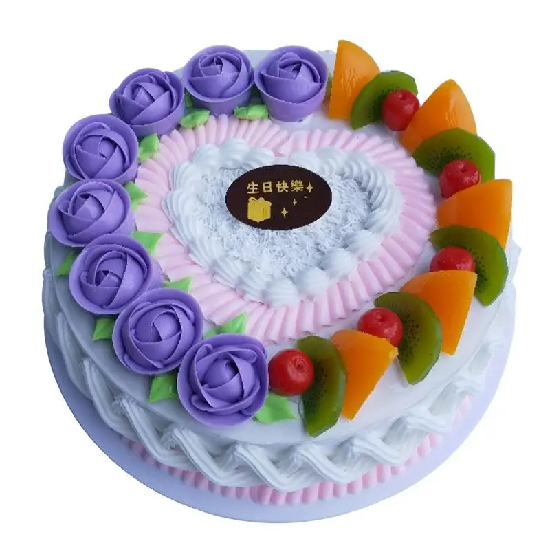 8 Inches Simulation Cake Model Decorating Accessories Plastic Mold Cream Flower Artificial Window Sample Display