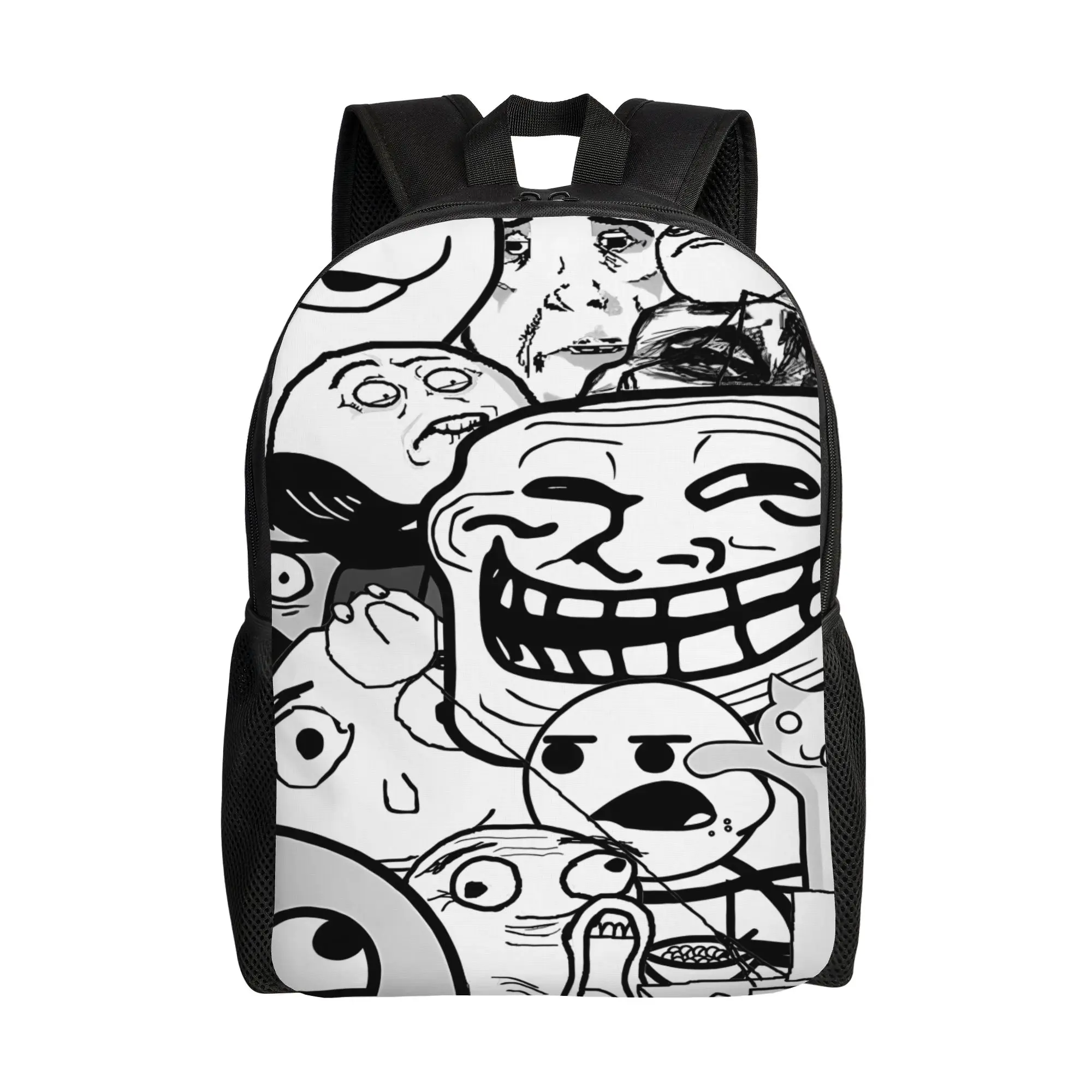 

Рюкзак Wojak Funny Meme: Комический рюкзак для треккинга, студенческий, унисекс, высококачественный, большой, для старшей школы, стильный ранец