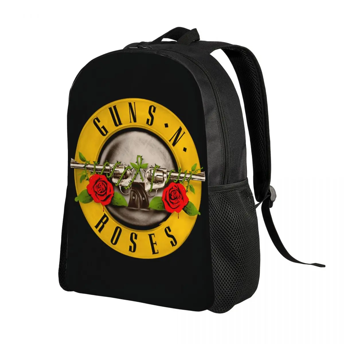 Custom Guns N Roses Logo Backpack for Men Women School College Student Bookbag Fits 15 Inch Laptop Heavy Metal Bags