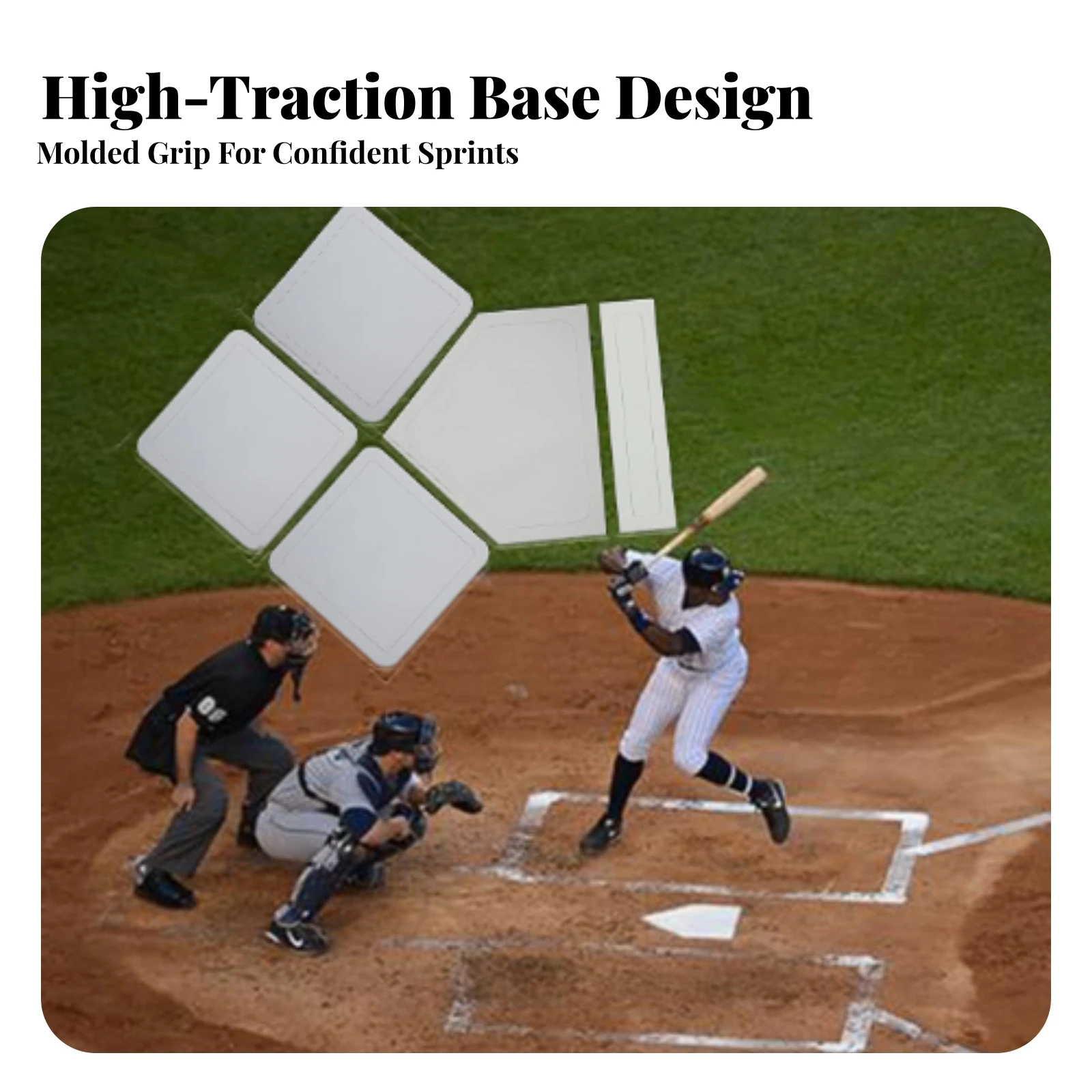 5 Pieces Base Set with Home Base Waterproof Base Set with 3 Bases Baseball Bases Sturdy Equipment Heavy-Duty