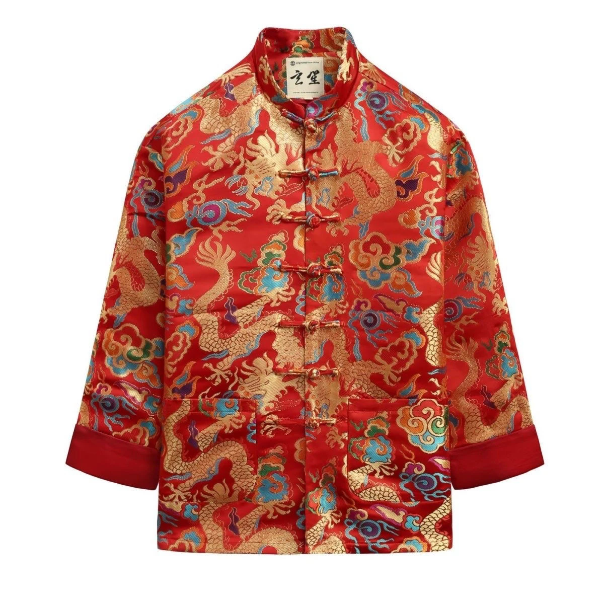 Men's Dragon Print Jacket Autumn Winter New Style Chinese Trend Button up Long Sleeve Casual Wear Floral Pattern Traditional ...