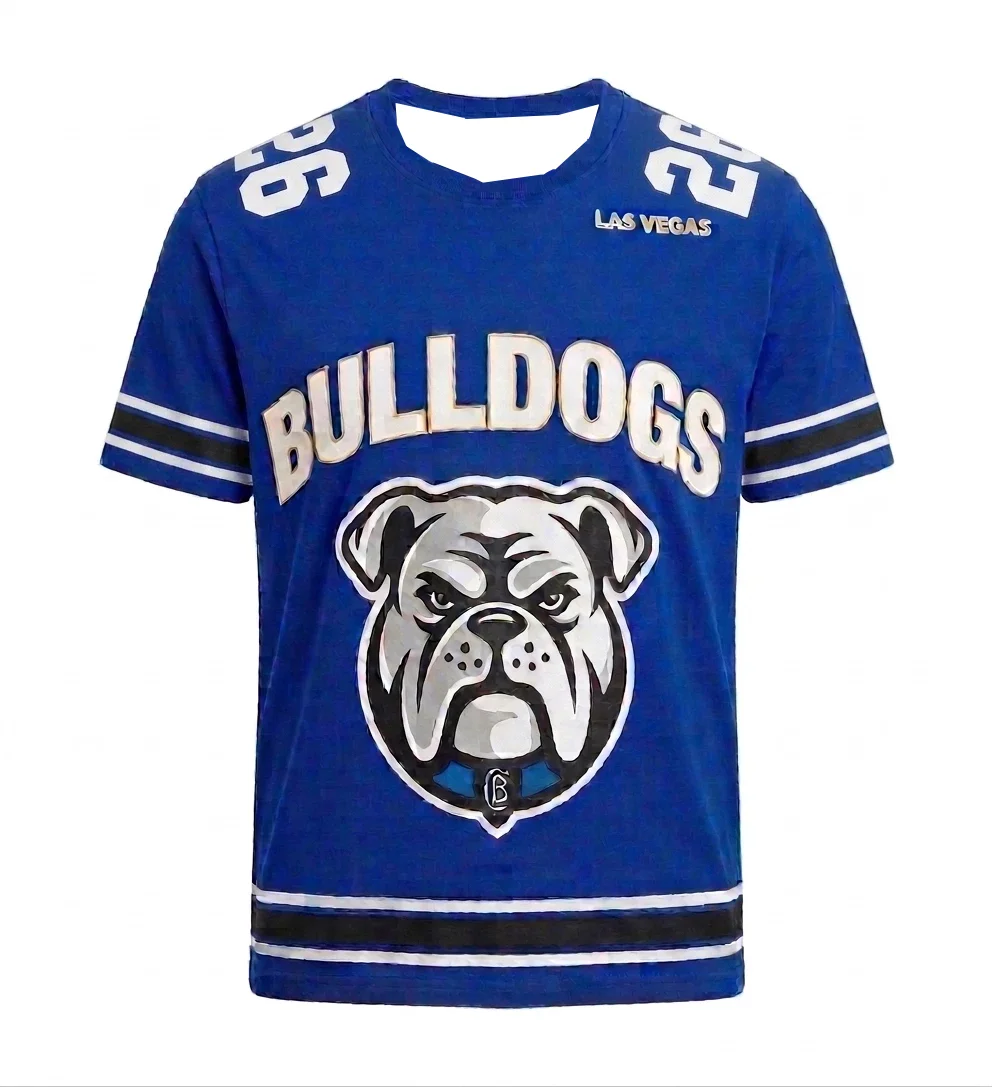 2026 Las Vegas Bulldogs Team Retro Sport Style Y2K Family Matching Star Chasing T-shirt Suitable for Daily and Training Wear