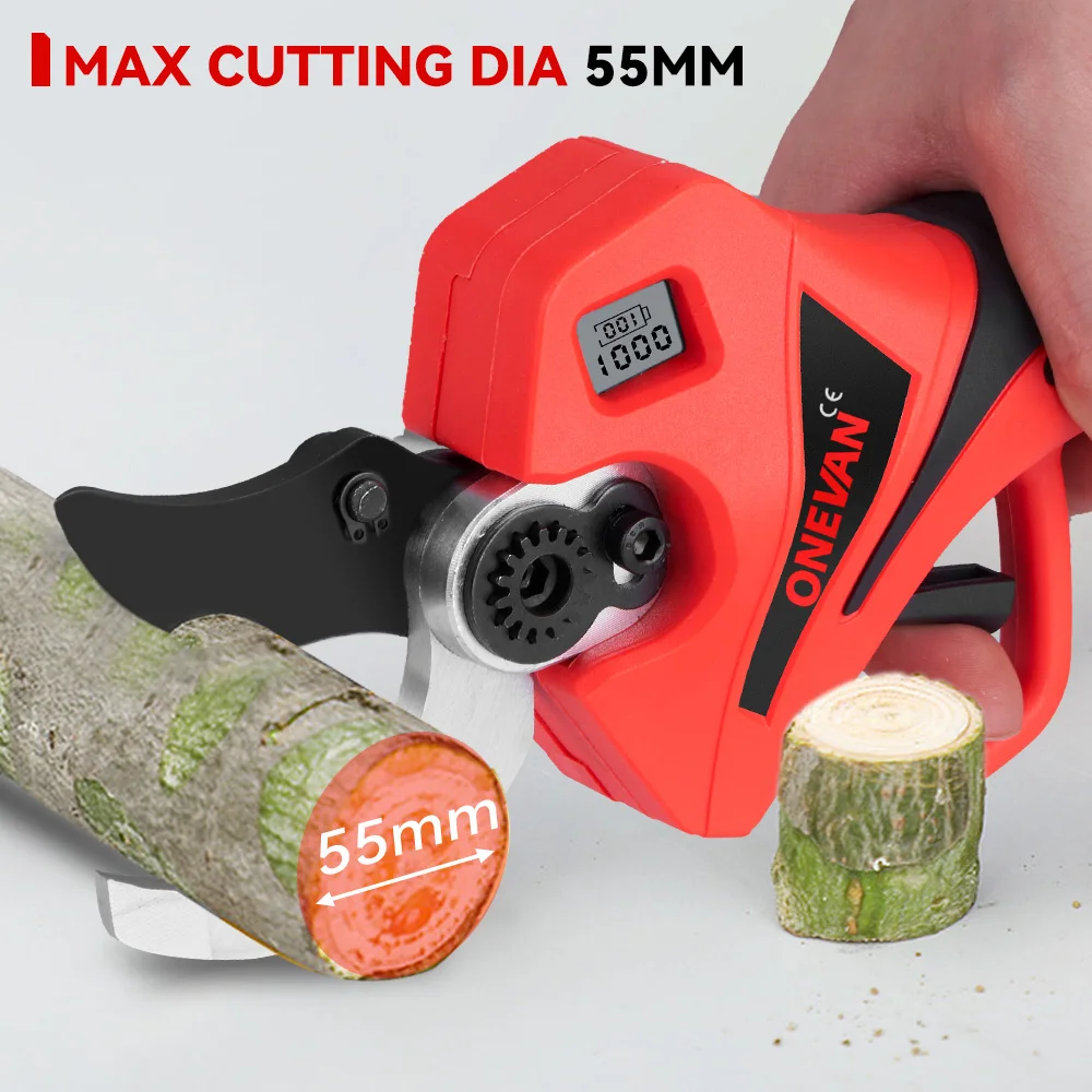 Brushless 55MM Electric Pruning Shears 2Gears Electric Battery Scissors Tree Branches Garden Pruning Tool For Makita 18V Battery