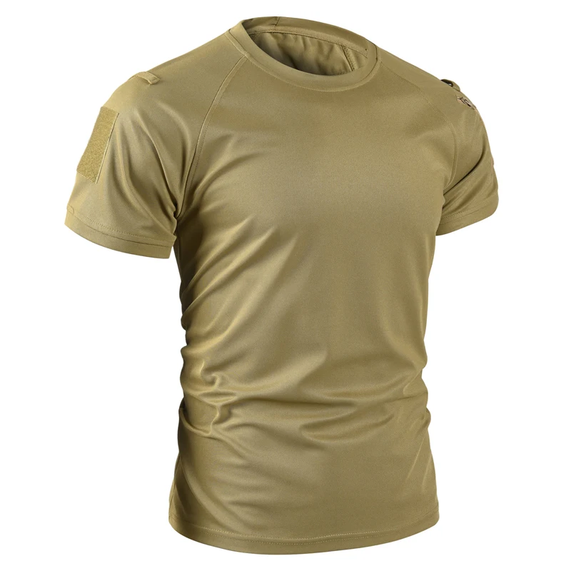 Herren Sommer Pullerover Quick Dry T-Shirt Camping Wandern Klettern Shirt Taktische Militärische Kampf Oansatz Revers T-shirts Atmungsaktiv – Detail 6