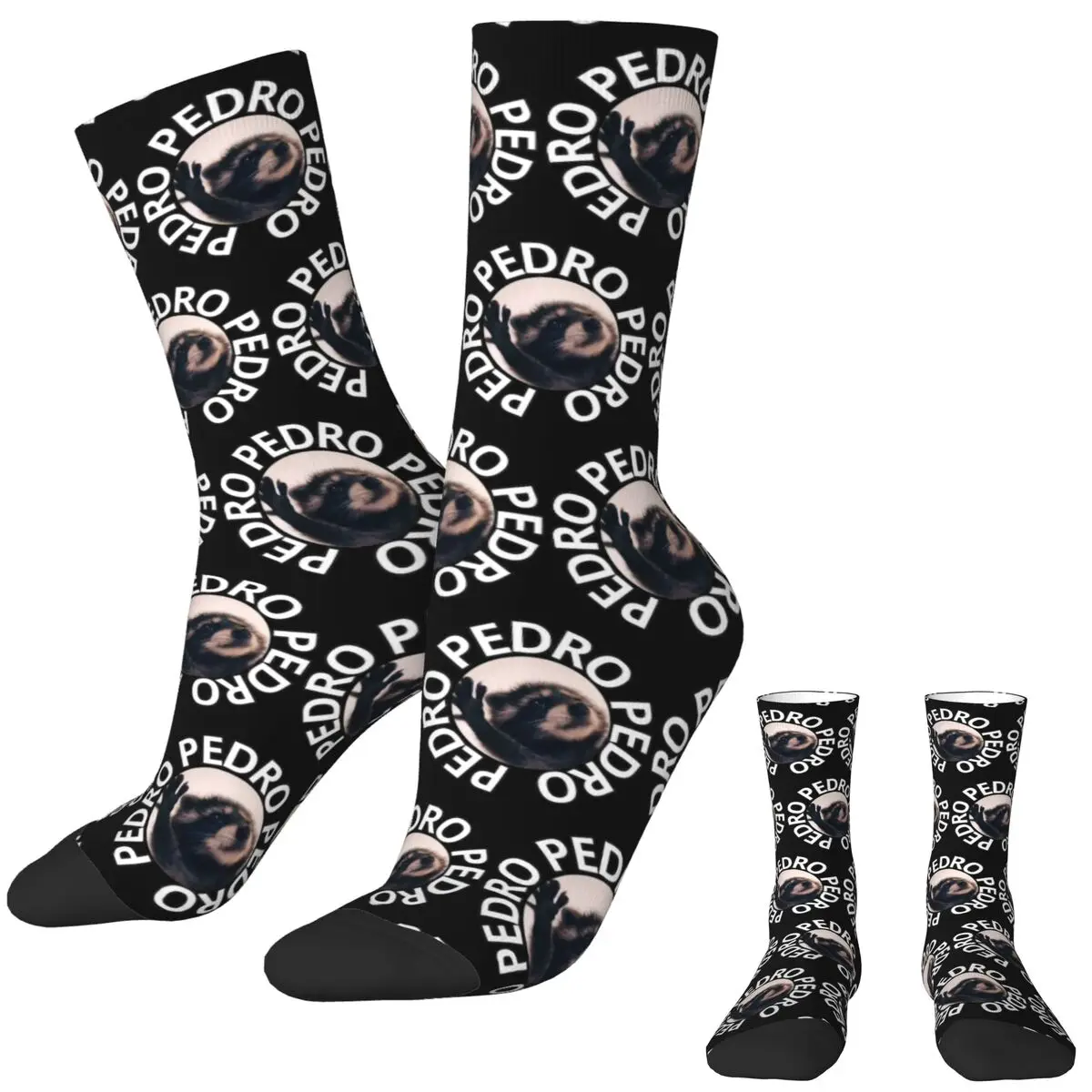 Pedro Raccoon Viral Memes Socks Animals Print Stockings Women Men Soft Running Sports Socks Winter Graphic Anti Slip Socks