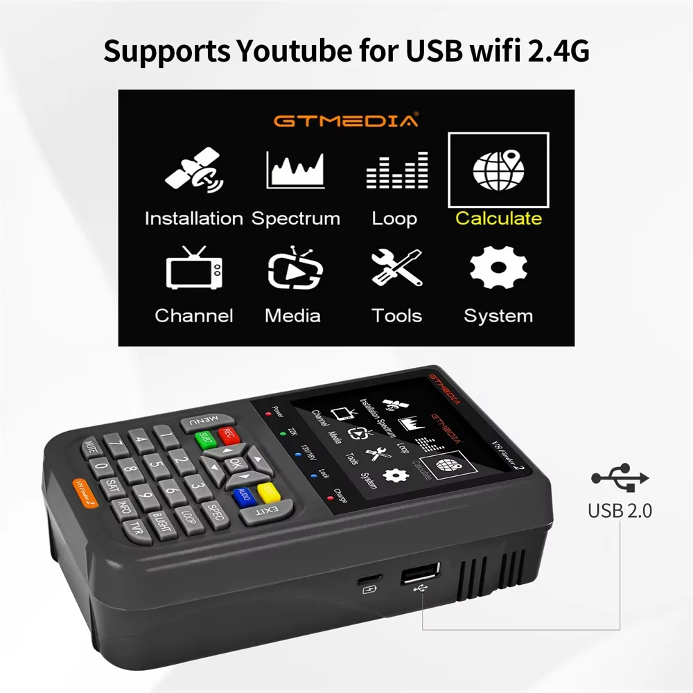 GTMEDIA V8 Finder 2 Miernik Sygnału Satelitarnego DVB-S/S2/S2X z 3,5-calowym Wyświetlaczem LCD 1080P, Port Type-C Satfinder VS Freesat Finder Meter — zdjęcie produktu 2