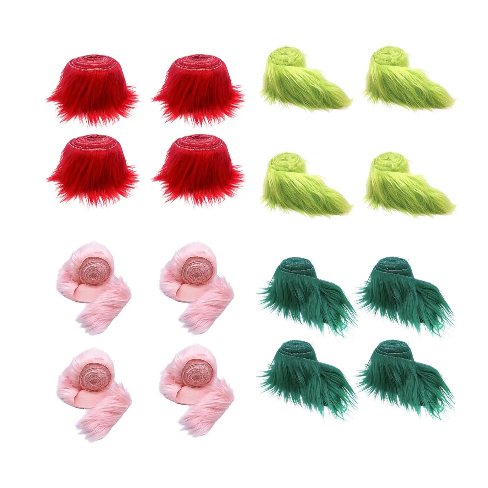 

Faux Furs Fabric Shaggy Fuzzy Strips for Christmas Crafts Gnome Beard Hair Cosplay Costume Toy Doll Making