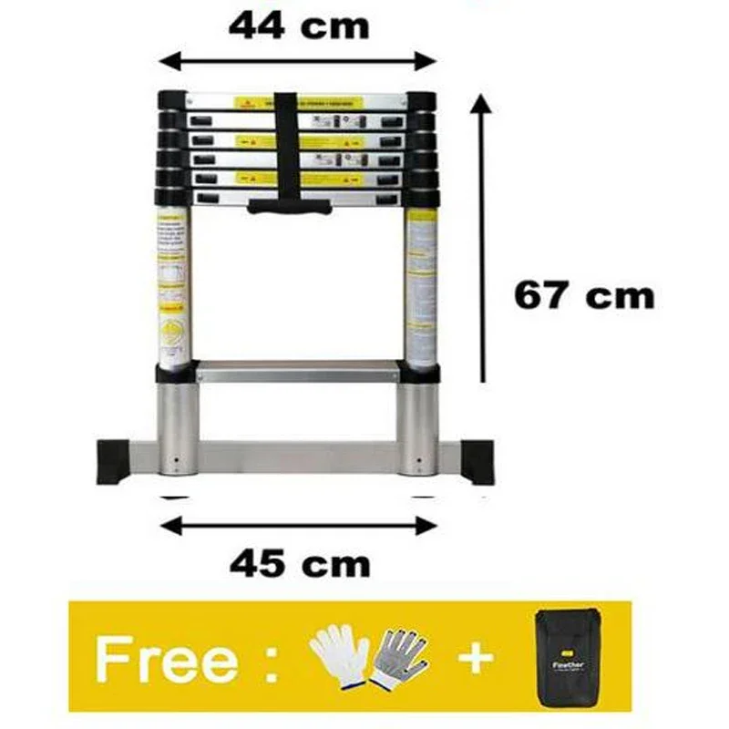 Imagem -03 - Escada de Alumínio Telescópico Portátil Folding Multi Purpose Household Tool 2m