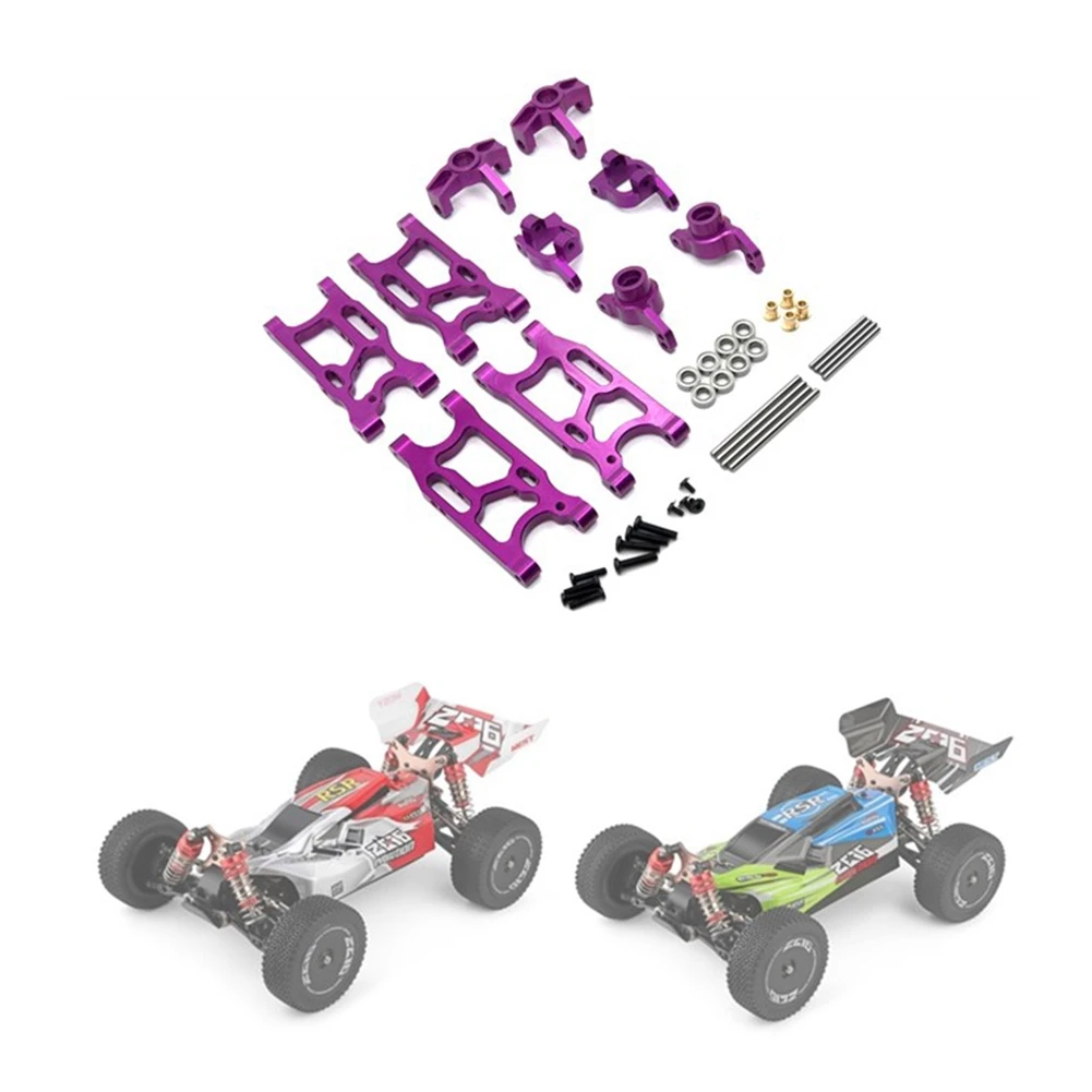 Per Wltoys 144001 124016 124017 124018 124019   Parti di automobili RC con sede C della tazza dello sterzo del braccio posteriore di aggiornamento in metallo, rosso