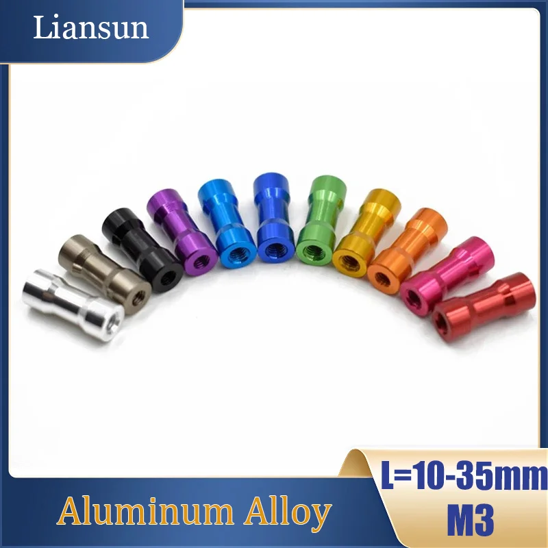 10pcs Aluminum Spacer Standoff M3x10/15/20/25/28/30/35mm Double Head Round Aluminum Alloy Standoff Spacer Pillar for RC Parts
