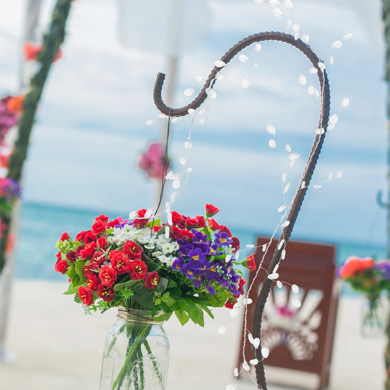 

Acrylic Flower Branch Crystal Bud Twig Wedding Home DIY Craft Floral Decor Bead String Bud Branch Artificial Flower Twig