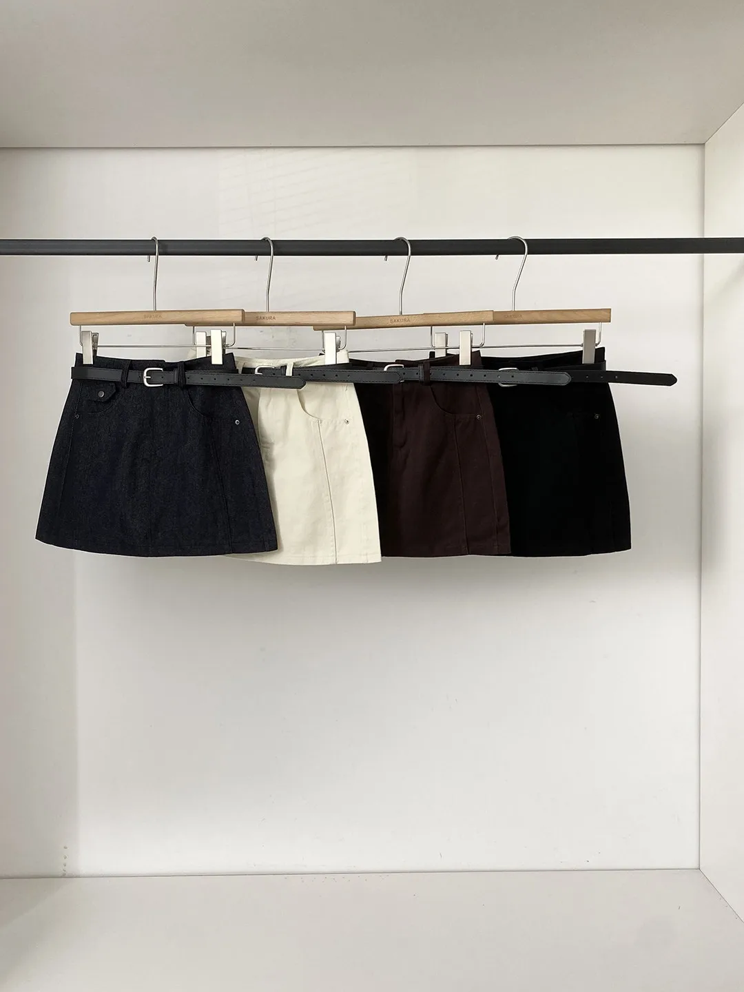 Business Commute High Waist A-Line Skirt Women's Slim Fit Belted Short Skirts Korean Style Elegant Versatile  Skirt