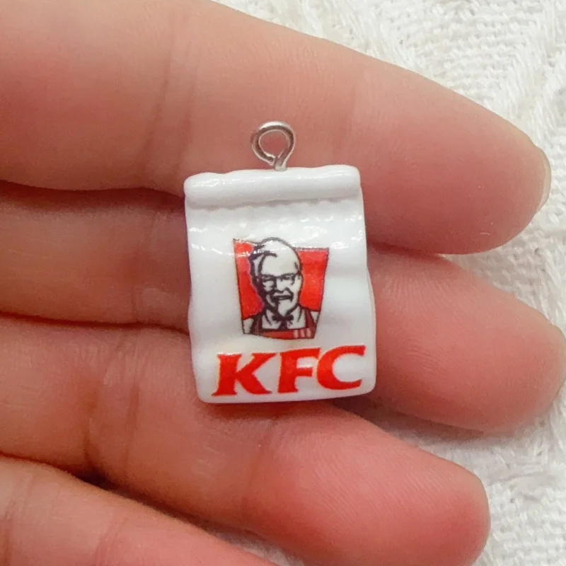 10pcs cartoon resin food bag keychain, suitable for bag decoration, the best choice for gifts view 3