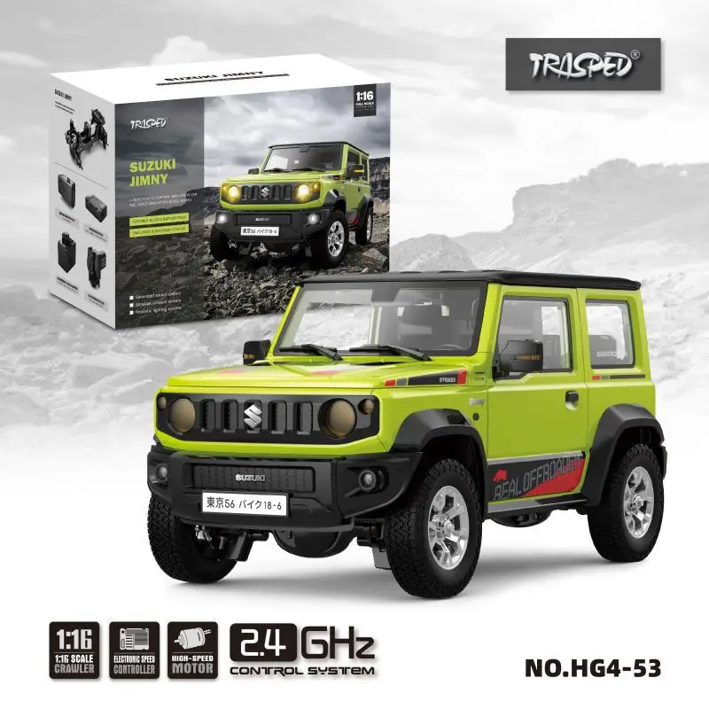 1: 16 Rc samochód dla hg4-53 Suzuki Jimny pełnowymiarowy Off Road wspinaczka wysoka prędkość pojazdu Rc dźwięk światła dym 2.4G Suzuki zabawka